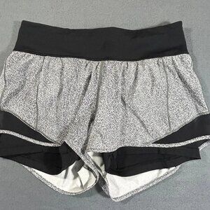 Lululemon Shorts Size 8 Women's 2 In 1 Hotty Hot Lined White Black